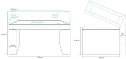 Display Case - Glass Top -tools shop Display Case Dimensions 1000x472