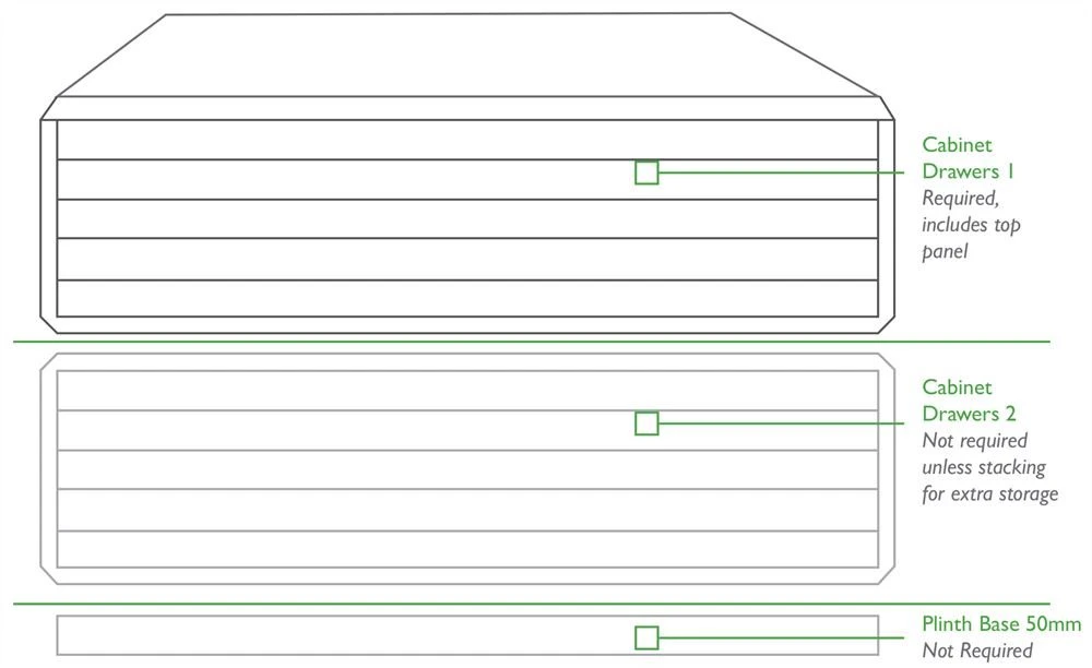 Horizontal Plan File Chest - 25mm Drawer Depth 2 Horizontal Plan File Chest - 25mm Drawer Depth - Image 2
