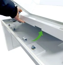 Display Case - Glass Top -tools shop Table top lifts out for storage or environmental control 974x1000